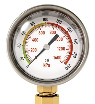 Air pressure meter isolated on white background. 3D illustration.