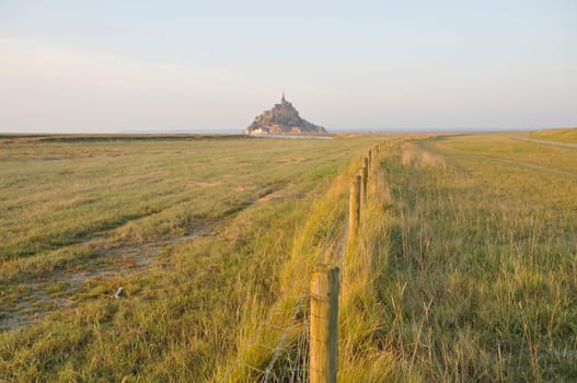 Mont Saint Michel and salt marshes