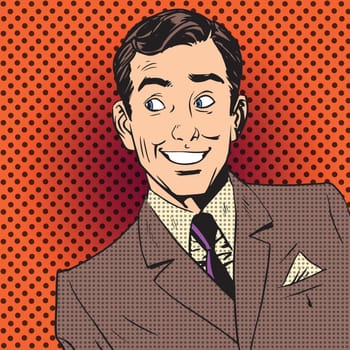 Emotional reaction men pop art comics retro style Halftone. Imitation of old illustrations