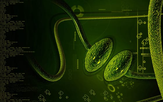 Digital illustration of synapse in colour background