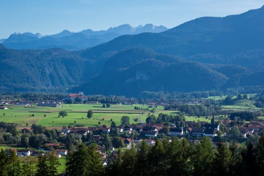 Bavarian landscape with Walchensee power plant