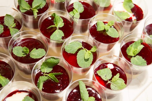 sweets on the wedding table. Vintage color. Soft focus. Creative background