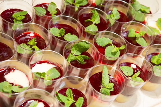 sweets on the wedding table. Vintage color. Soft focus. Creative background
