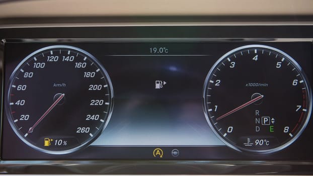 Luxury car interior details. Shallow DOF - selective focus