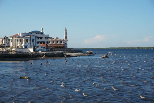 View form the harbour onto Masjid Madina Mosque, Lamu, Kenya