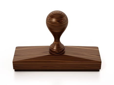 Wooden stamp isolated on white background. 3D illustration.