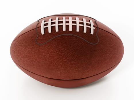 American football isolated on white background. 3D illustration.