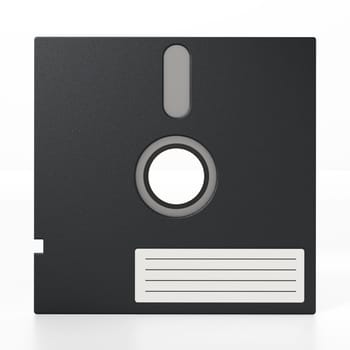 5.25 inch floppy disk isolated on white background. 3D illustration.