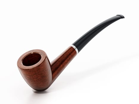 Vintage tobacco pipe isolated on white background. 3D illustration.
