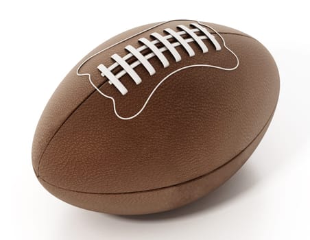 American football isolated on white background. 3D illustration.