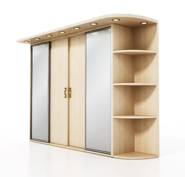 House entryway closet isolated on white background. 3D illustration.