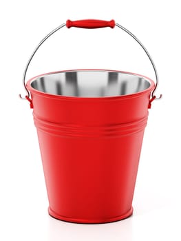 Vintage fire bucket isolated on white background. 3D illustration.