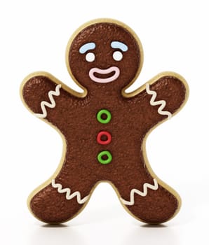 Gingerbread cookie isolated on white background. 3D illustration.