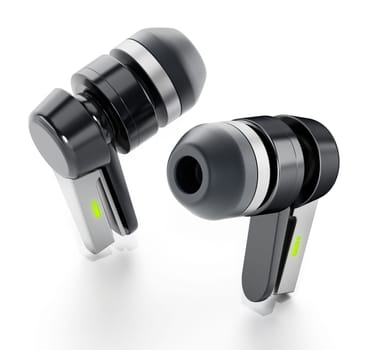 Generic bluetooth headphones isolated on white. 3D illustration.