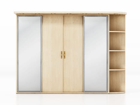 House entryway closet isolated on white background. 3D illustration.