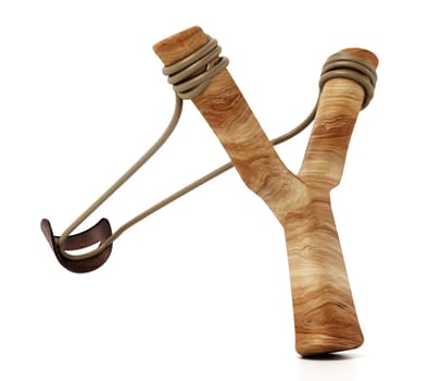 Slingshot isolated on white background. 3D illustration.