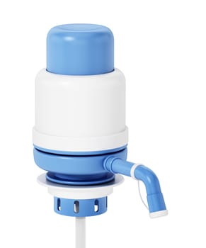 Generic water container pump isolated on white background. 3D illustration.