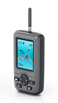 Digital fish finder isolated on white background. 3D illustration.