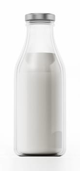 Milk bottle isolated on white background. 3D illustration.