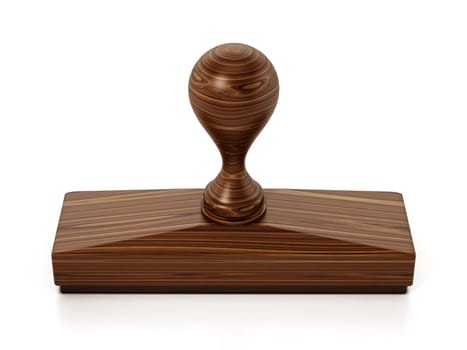 Wood stamp isolated on white background. 3D illustration.