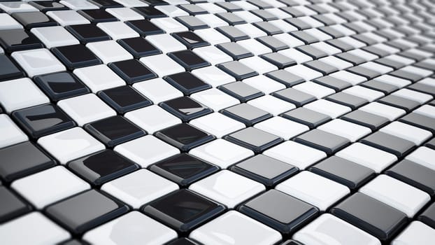 Checkered flag texture with wave pattern. 3D illustration.