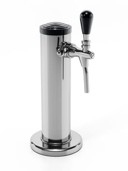 Beer tap isolated on white background. 3D illustration.