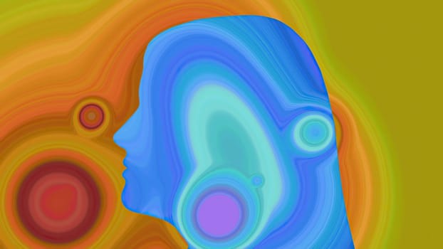Surreal Colorful Portrait of Woman silhouette,Surreal Colorful Portrait of Woman silhouette