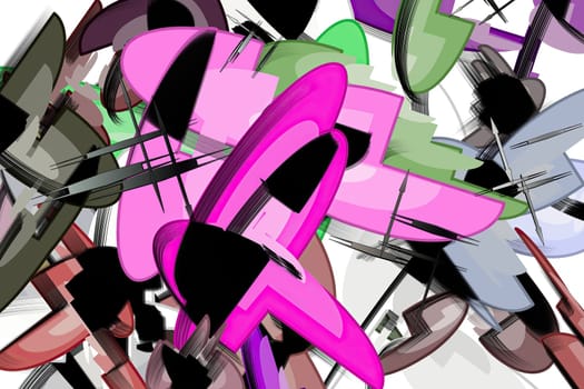 Abstract bright geometric repeats backdrop graffiti pattern