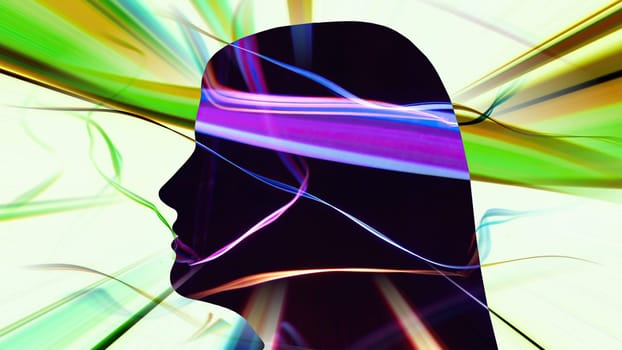 Surreal Colorful Portrait of Woman silhouette,Surreal Colorful Portrait of Woman silhouette