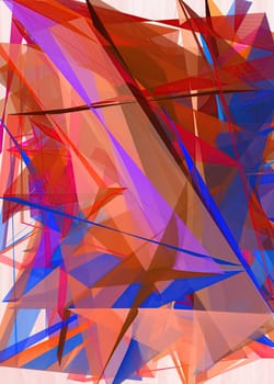 Artwork of abstract composition made with geometrical shapes