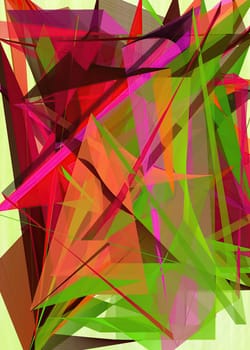 Artwork of abstract composition made with geometrical shapes