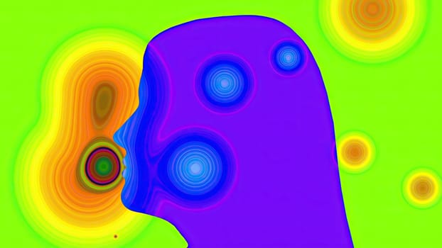 Surreal Colorful Portrait of Woman silhouette,Surreal Colorful Portrait of Woman silhouette