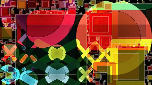 Artwork of abstract composition made with geometrical shapes and elements,Artwork of abstract composition made with geometrical shapes and elements