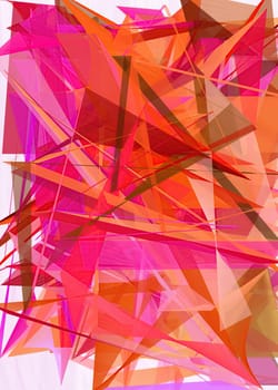 Artwork of abstract composition made with geometrical shapes