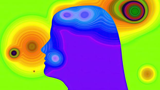 Surreal Colorful Portrait of Woman silhouette,Surreal Colorful Portrait of Woman silhouette