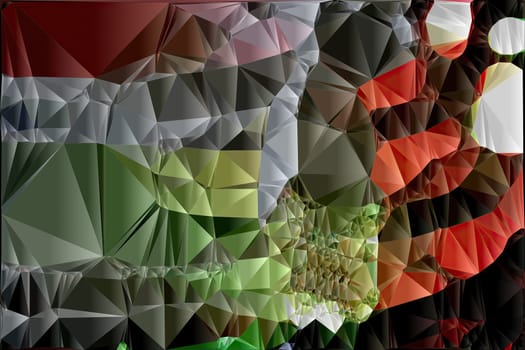 Artwork of abstract composition made with geometrical shapes