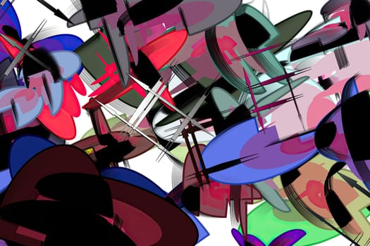Abstract bright geometric repeats backdrop graffiti pattern