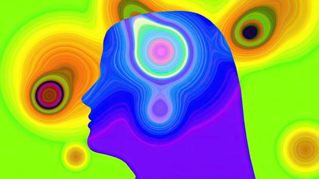 Surreal Colorful Portrait of Woman silhouette,Surreal Colorful Portrait of Woman silhouette