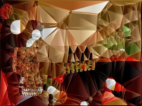 Artwork of abstract composition made with geometrical shapes