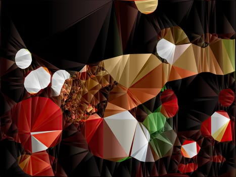 Artwork of abstract composition made with geometrical shapes