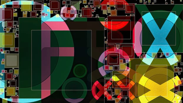 Artwork of abstract composition made with geometrical shapes and elements,Artwork of abstract composition made with geometrical shapes and elements