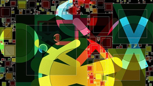 Artwork of abstract composition made with geometrical shapes and elements,Artwork of abstract composition made with geometrical shapes and elements