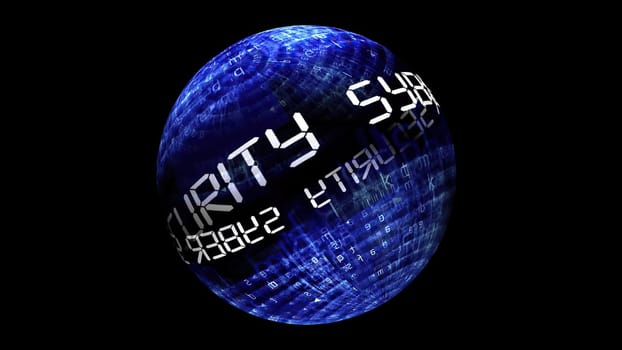 Syber security concept on rotating sphere,Syber security concept on rotating sphere