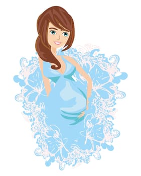 Beautiful pregnant girl card