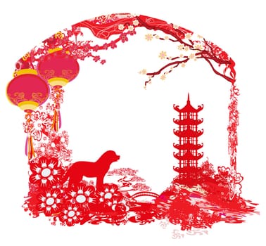 Chinese zodiac the year of Dog - frame