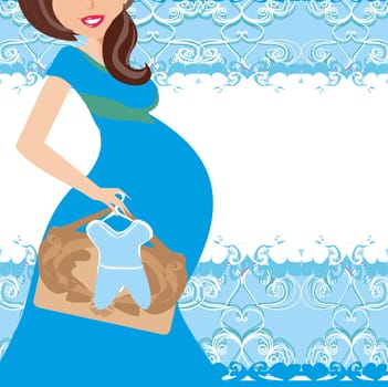 It's A boy! - pregnant woman card