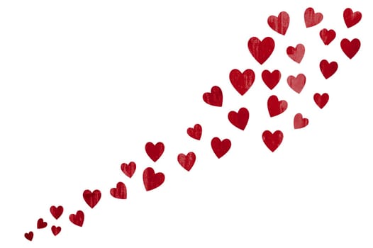 Background with many red grunge hearts - Love or Valentines Day
