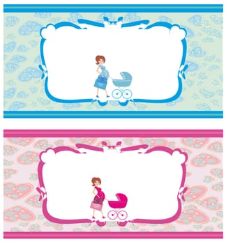 Newborn set banners.Two colors for boys and girls.
