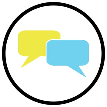 Communication Symbol - Flat Icon in circle for social media, chat, contact or forum
