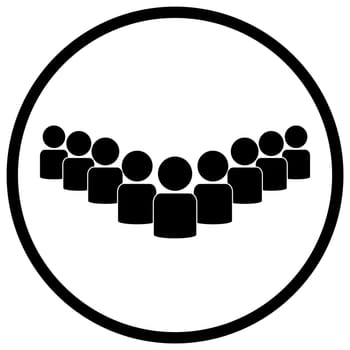 Group Symbol - Flat Icon in circle for community, staff or employees
